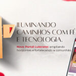 Card com a imagem de uma cruz e os dizeres: Iluminando caminhos com a tecnologia