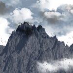 pássaros na montanha