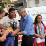 Prece pela paz durente o Fórum Social Mundial Palestina Livre (Foto - Marcelo Schneider/WCC)