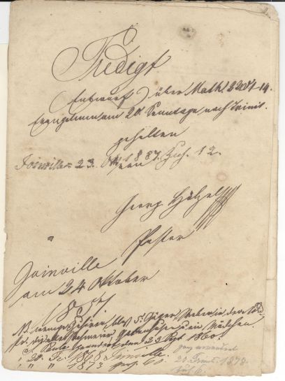 Pastor Georg Hölzel - Predigt/Prédica - Mateus 22.1-14 - 25/10/1857