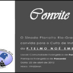 Convite do Culto de Instalação Pastor Telmo